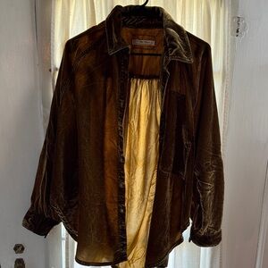 We The Free Velvet Blouse in Rich Brown